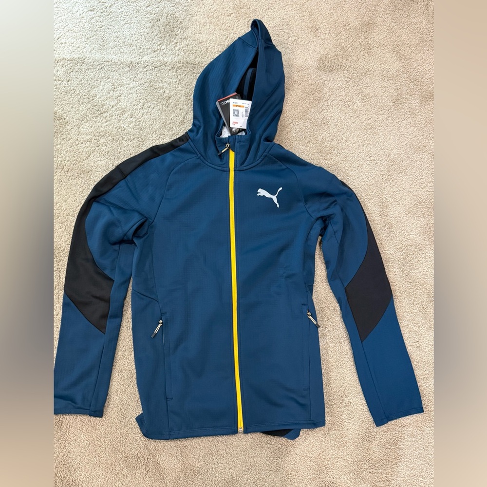 Puma Blue and Black Hooded Jacket